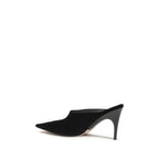 Black Suede Leather Mules