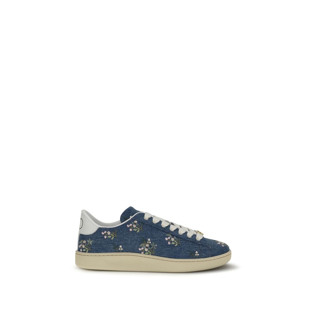 Blue Calf Leather Bos Taurus Low Top Sneakers