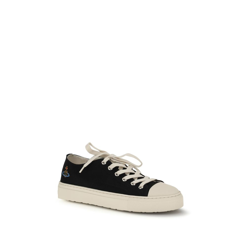 Black Fabric Low Top Sneakers