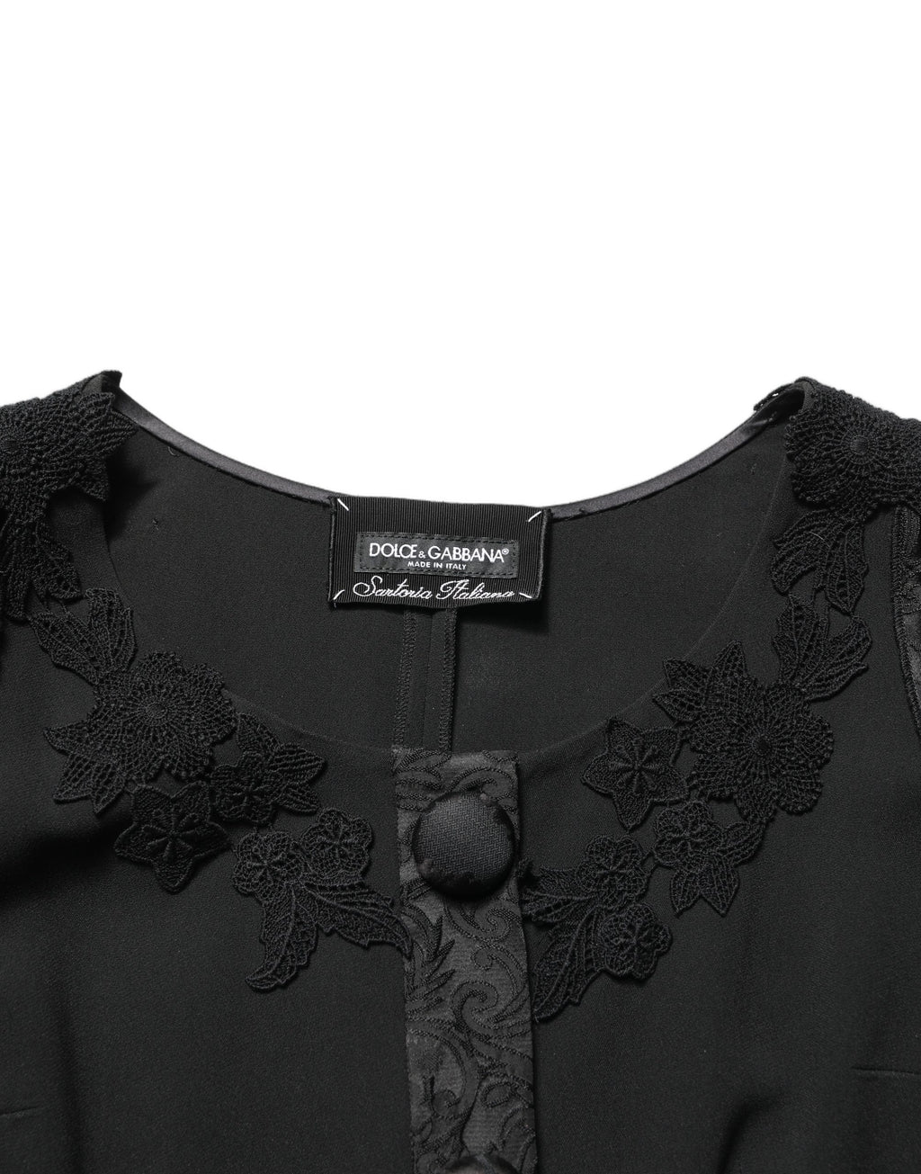 Dark Gray Button Fastening Lace Trimmed Blazer Jacket