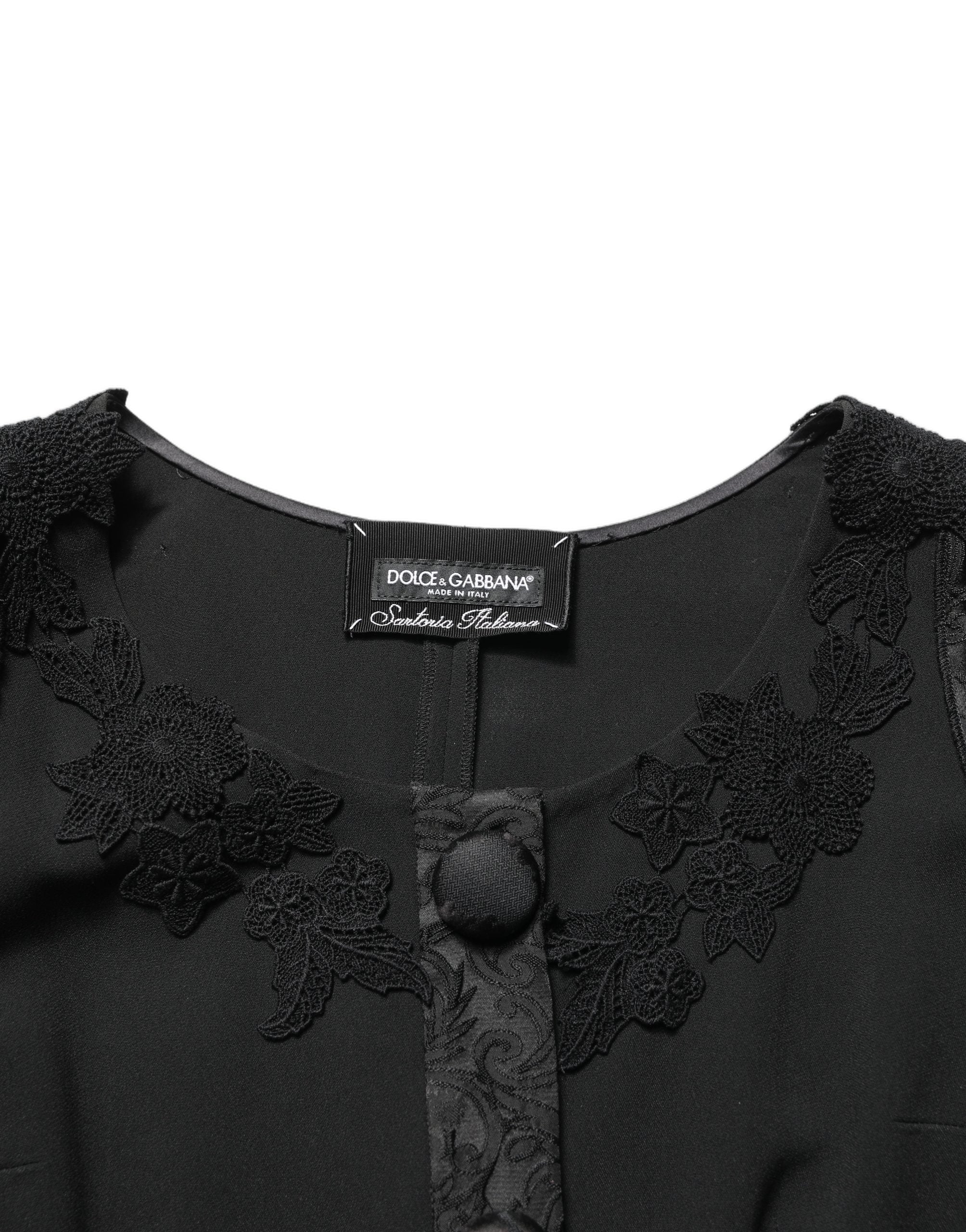 Dark Gray Button Fastening Lace Trimmed Blazer Jacket