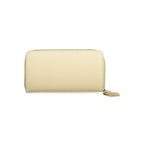 Beige Polyurethane Women's Wallet with Coin Purse and Card Spaces