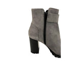 Grey Leather Women Boot