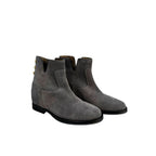 Grey Leather Women Boot