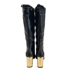 Black Leather Women Boot