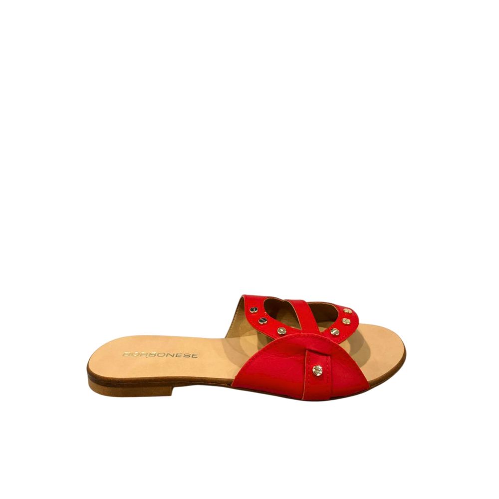 Red Leather Women Sandal