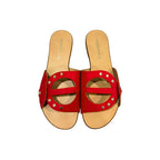 Red Leather Women Sandal