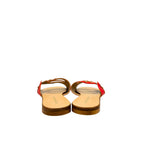Red Leather Women Sandal