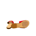 Red Leather Women Sandal