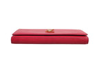 Red Leather Monogram Wallet on Chain