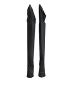 Black Stretch Socks Knee High Boots Shoes