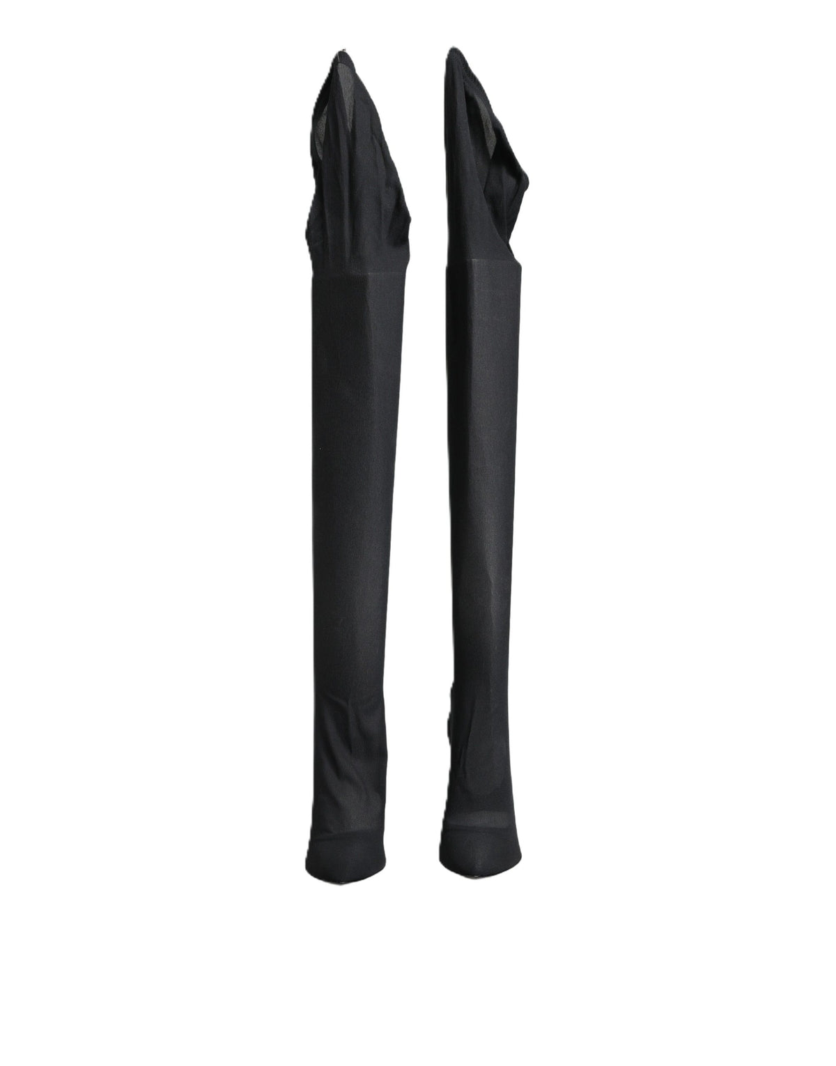 Black Stretch Socks Knee High Boots Shoes