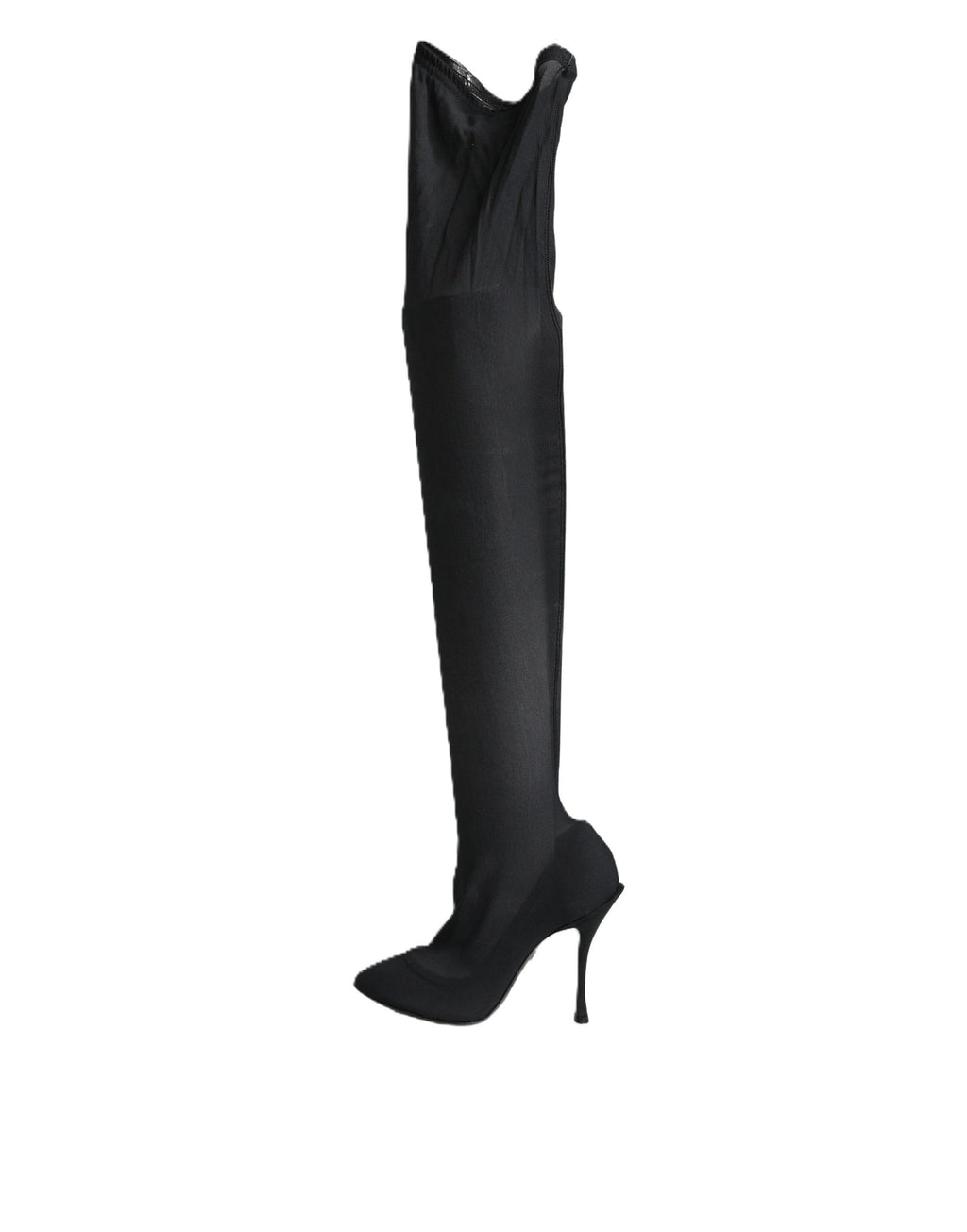 Black Stretch Socks Knee High Boots Shoes