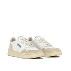 White Leather Low Top Sneakers