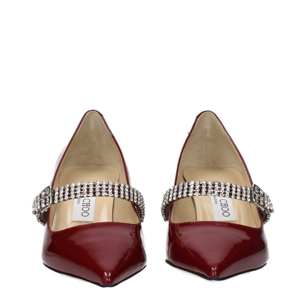 Red Leather High Heel Pumps