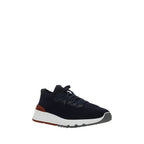 Blue Cotton Low Top Sneakers