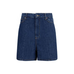 Blue Cotton Bermuda Shorts