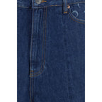 Blue Cotton Bermuda Shorts