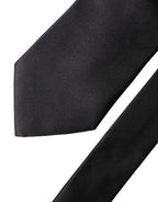 Brown Logo Embroidery Silk Adjustable Men Necktie Tie