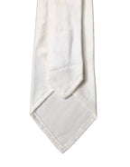 White Solid Silk Blend Adjustable Men Tied Necktie Tie