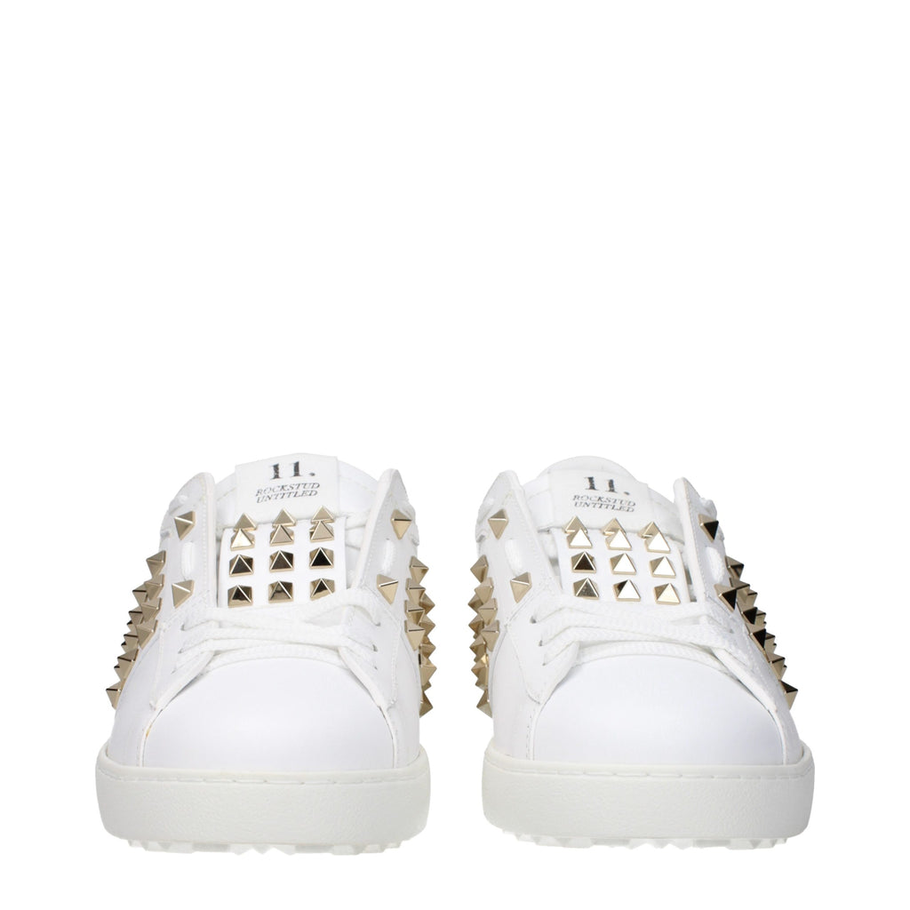 White Leather Low Top Sneakers