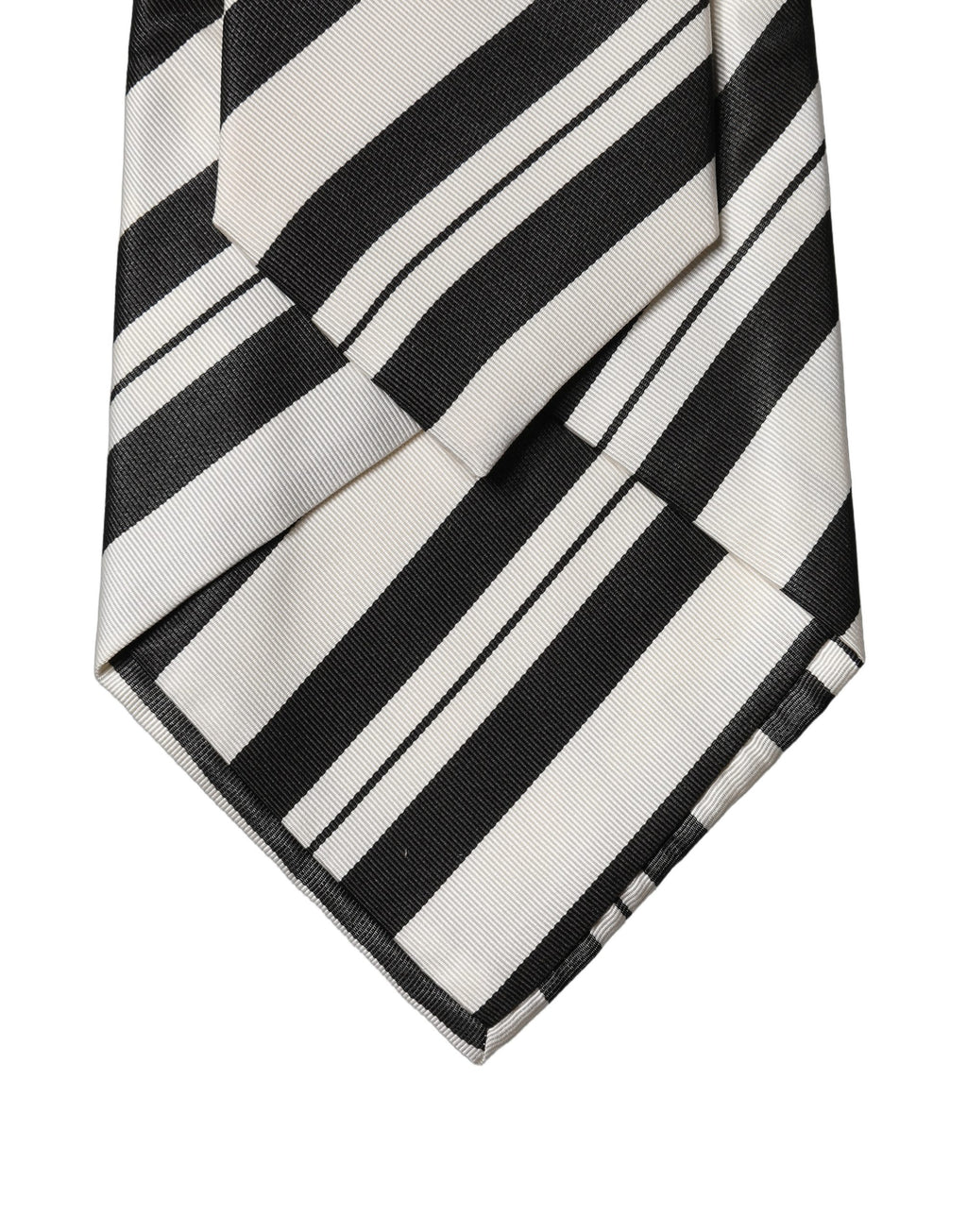 Black White Stripes Silk Adjustable Women Necktie Tie