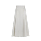 Gray Elastane Long Skirt