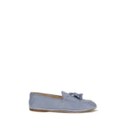 Blue Calf Leather Bos Taurus Slip-On Loafers