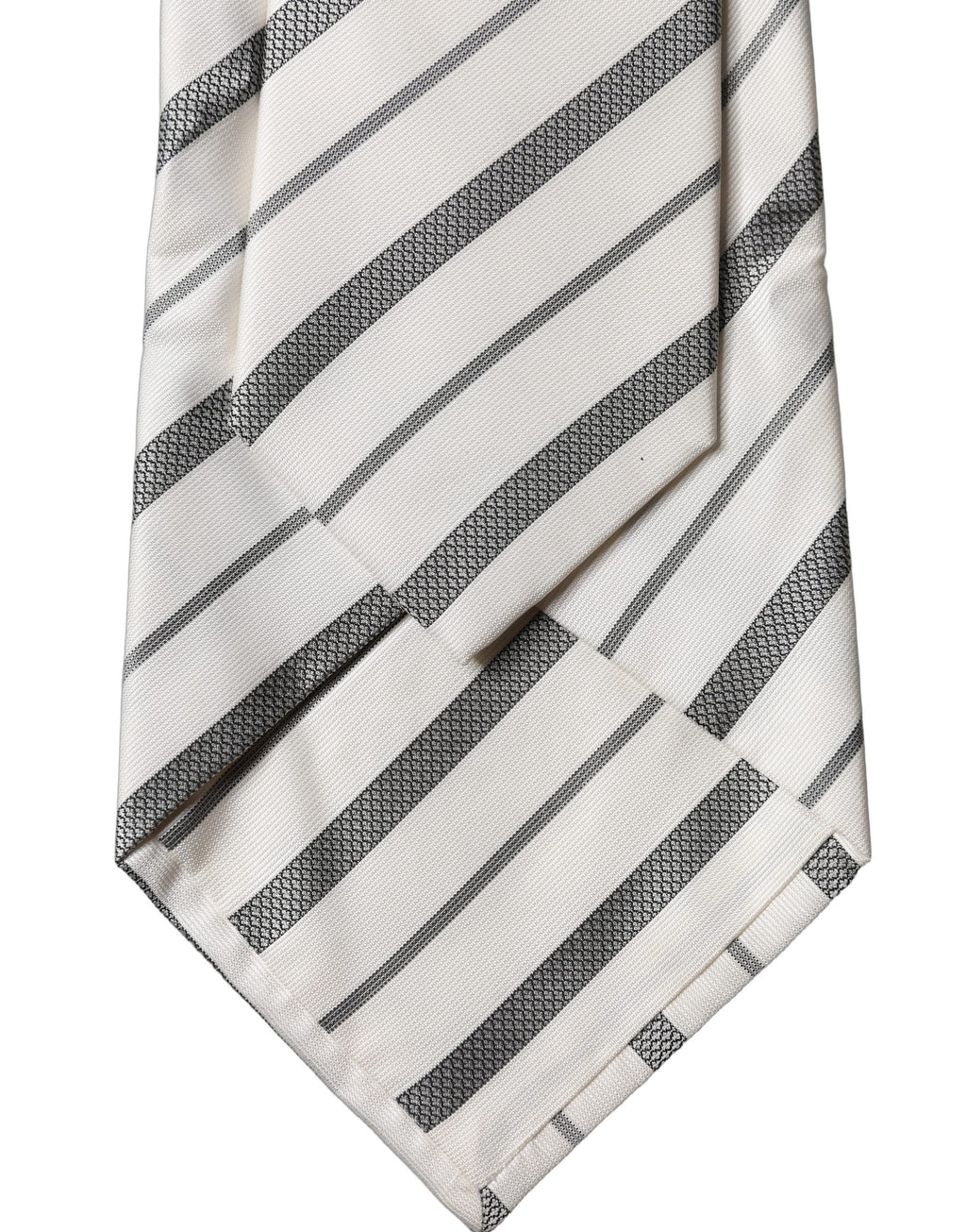 Black White Stripes Silk Adjustable Women Necktie Tie