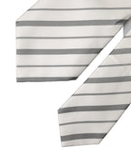 Black White Stripes Silk Adjustable Women Necktie Tie