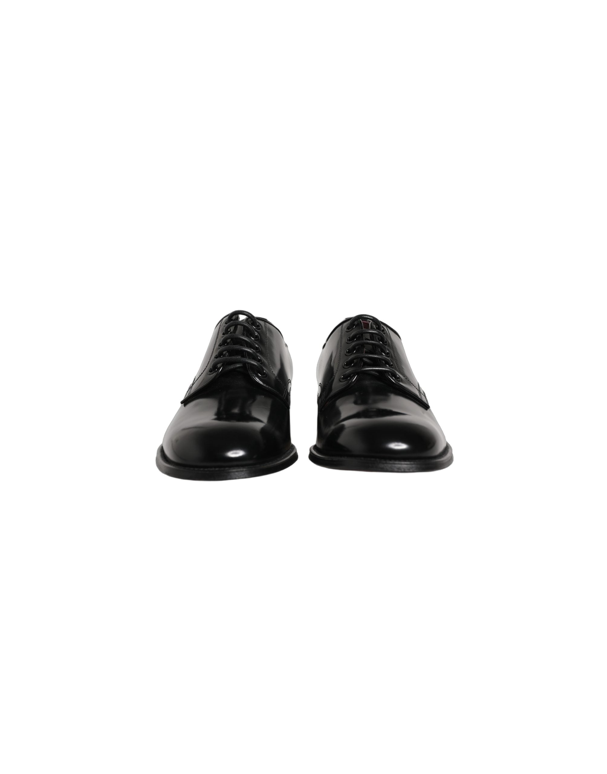 Black Calfskin Leather Derby Men Dress Shoes