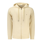 Beige Cotton Men Hoodie