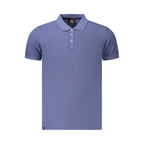 Blue Cotton Mens Polo