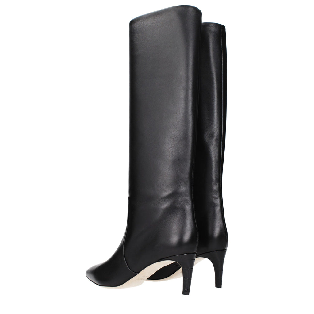 Black Leather Ankle Boots