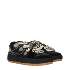 Black Leather Low Top Sneakers
