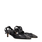 Black Leather High Heel Pumps