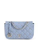 Blue Leather Shoulder Bag