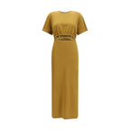 Brown Cotton Casual Dress