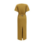 Brown Cotton Casual Dress