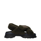 Green Fur Slippers