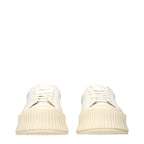 White Leather Platform Sneakers