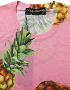 Pink Pineapple Roundneck Sleeveless Tank Top