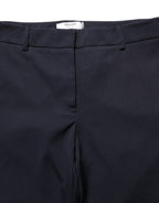 Dark Blue High Waist Straight Dress Formal Trouser Pants