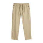 Beige Linen Casual Pants