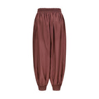 Bordeaux Silk Casual Pants