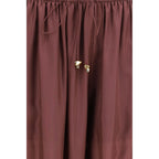 Bordeaux Silk Casual Pants