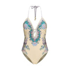 Beige Polyamide One-Piece Swimsuit