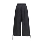 Black Polyester Casual Pants