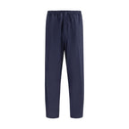 Blue Cotton Casual Pants