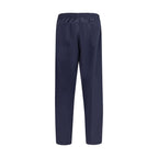 Blue Cotton Casual Pants